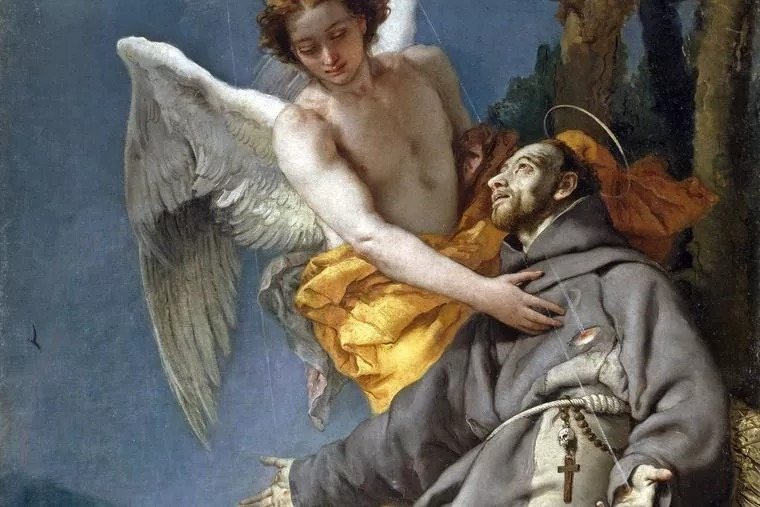 Un ángel consuela a San Francisco de Asís
